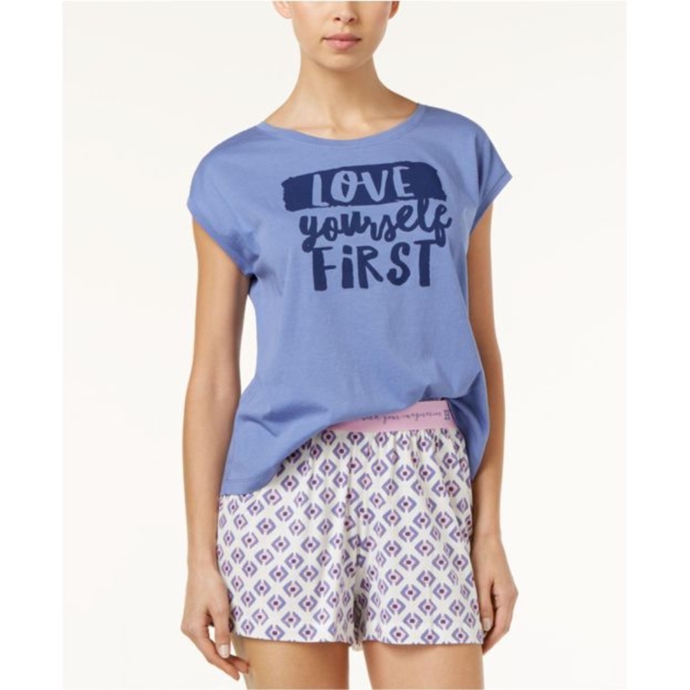 Hue Women's Graphic Print Muscle Sleep T-Shirt Top